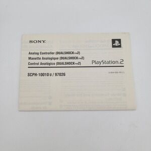 PS2‎ Analog Controller (SCPH-10010 Dualshock 2) Instruction Manual ONLY
